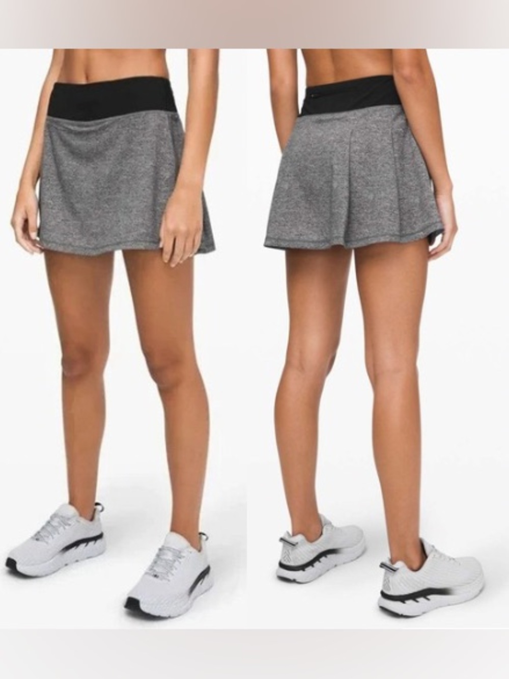 Lululemon Pace Rival Skort Size 6 Heather Lux Black Tennis Running Skirt